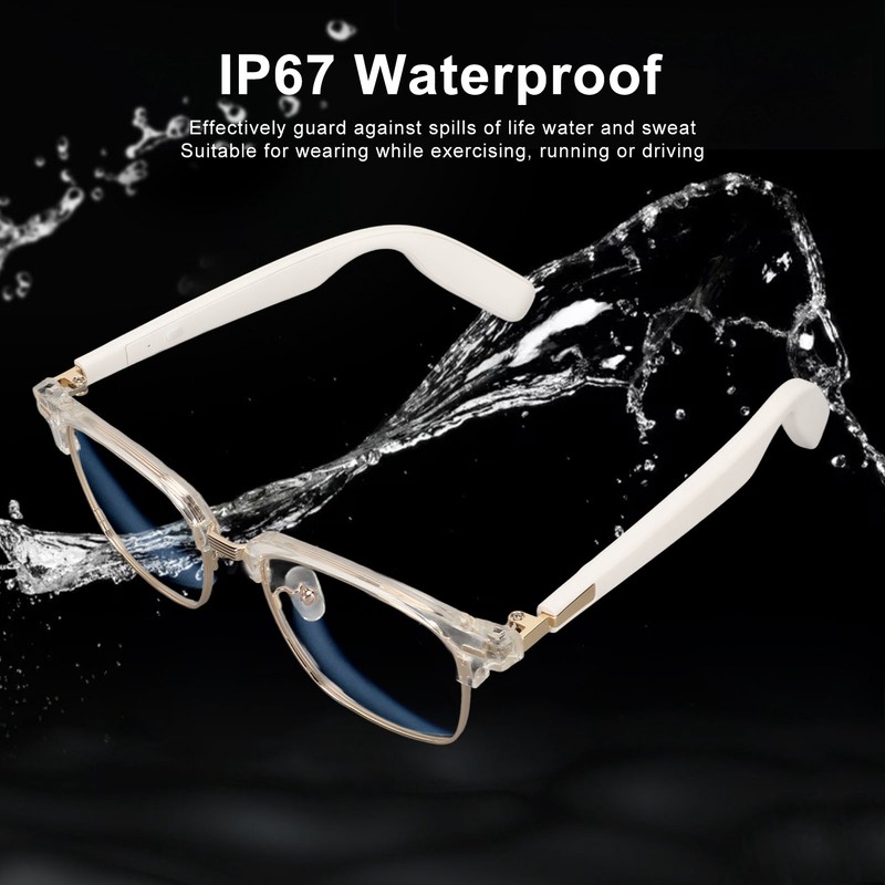 Smart Glasses Bluetooth 5.3 Open Ear Speaker IP67 Waterproof Blue
