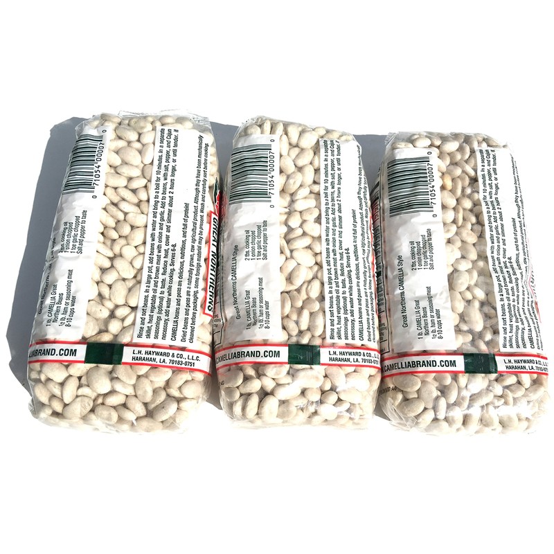 Camellia Great Northerns White Beans Dry 1 Lb (3Pack)