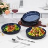 LIANYU 33oz Pasta Bowls Sets of 4, Wide Shallow Stoneware
