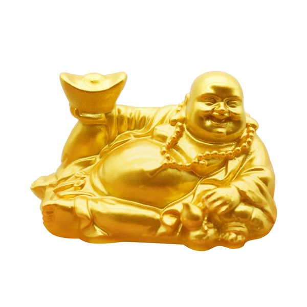 Hotei-like Figurine, Gold, Seven Lucky Gods, Hotei-san, Maitreya Bodhisattva, Buddha Statue, Object, Increase Luck, Good Luck, Prosperous Business, Feng Shui Goods, Lucky Charm, New Year Gift (B Gold)