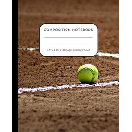 Softball Composition Notebook: Back to School, Journal, Gift for Girl, Tween, Teen, Pitcher | College Ruled | 110 pages | 7.5 x 9.25
