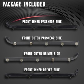 WEILEITE Front Door Window Molding Sweep Felt Trim Seal Weather Stripping Kit Fit for Ford F150 F-150 F250 F350 Bronco 1987-1997 Replaces E7TZ1521452A E7TZ1521453A F2TZ1521456A F2TZ1521457A(4Pcs)