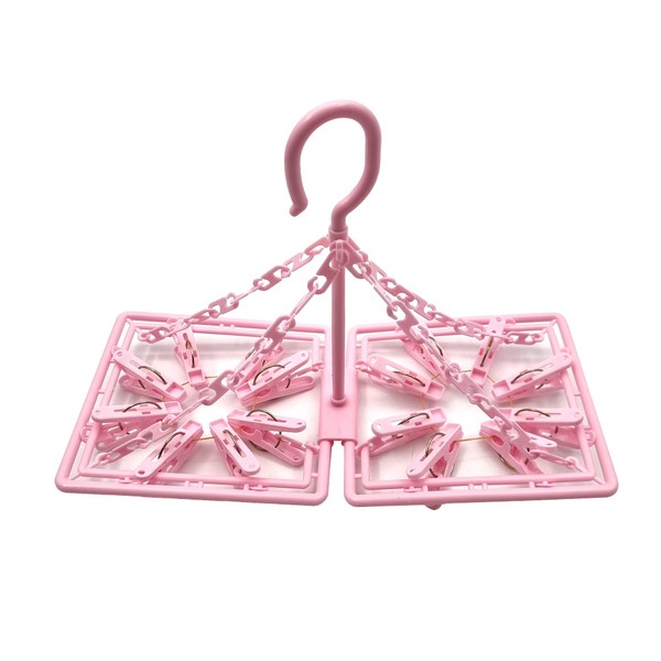 Foldable Plastic Peg Airer with 16 Pegs – Compact Hanging