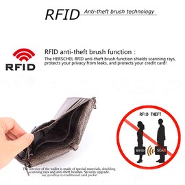 Mens Genuine Leather Bifold Double Zipper Coin Pocket Purse Wallet Coffee