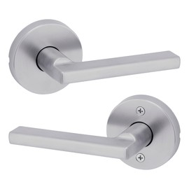 Kwikset Halifax Interior Passage Door Knob, Round Handle for Closet and Hallway Doors, Non-Locking Doorknob in Satin Chrome, with Microban Protection
