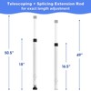 Sliding Door Security Bar,2Pcs 16 to 51 Inch Inside Sliding