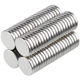 GoldRock Pack of 80 Mini Magnets Strong 10 x 2 mm, Small Magnets, Round Magnets Set, Mini Magnets for Crafts, Mini Magnets, Magnets for Fridge, Whiteboard Pin Board, Magnetic Board, Door, Card