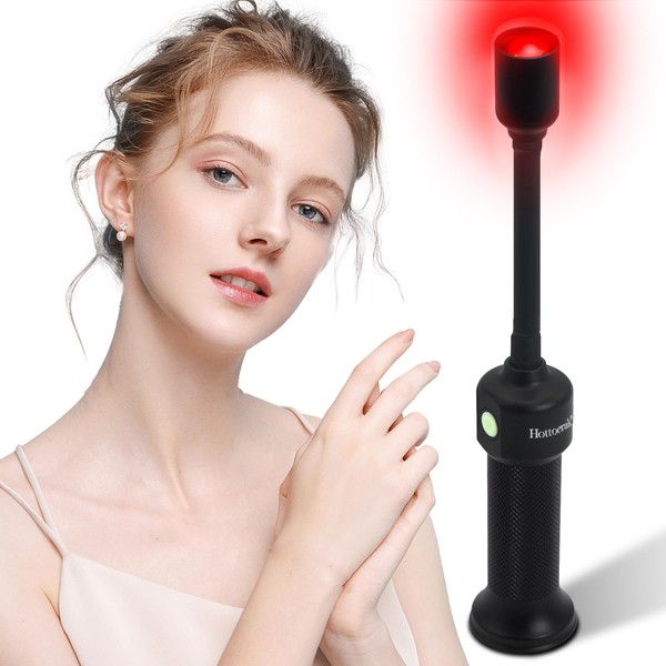Red Light Therapy for Co-ld So-re with Gooseneck,660nm＆850nm＆940nm Can-ker So-re Infrared Light Therapy for Pain Relief,Mouth,Lips,Ear,Nose Knee Feet Hands,Pets