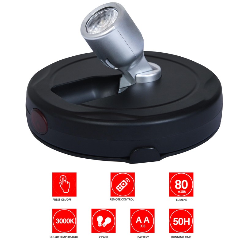 BERGUSTCH Battery Powered LED Spotlight, Wall Picture Lights, Indoor Uplighting,