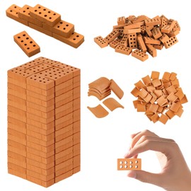 Demarsen 80 Pieces Mini Bricks Mini Simulation Brick Red Miniature Brick 1:16 Mini Scale Brick Mini Brick Set for DIY Building Dollhouse Garden Ornament House Toy Decoration