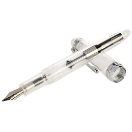 DTN Pluma Estilográfica Transparente, Punto Fino 0.5mm. Bolígrafo Pluma Fuente Transparente Punto Fino (Cartucho Rellenable Convertidor) – NO INCLUYE TINTA.