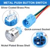 DMWD 1pc 19mm Metal Momentary Push Button Switch 3/4" Mounting