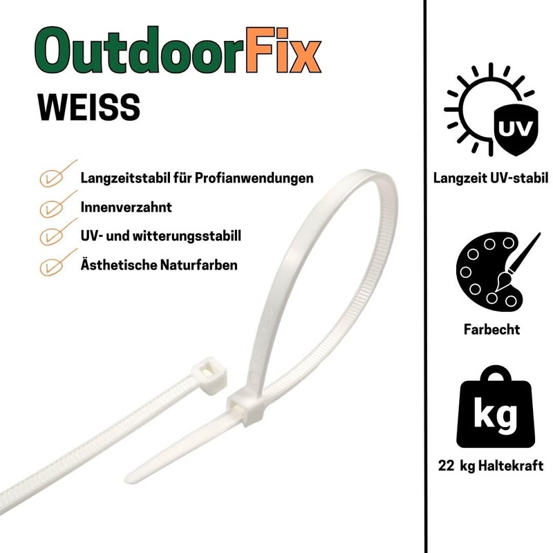 OutdoorFix Cable Ties 200 x 4.6 mm 50 Pack -