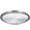 VollfitYYu Set of 2 Stainless Steel Plates, Round Serving Trays,