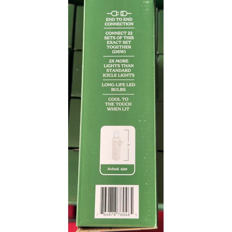 Holiday Time 200-Count Cool White LED High-Density Icicle Lights white