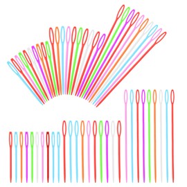 Piriuuo Pack of 60 plastic sewing needles, weaving needles, embroidery needles, sewing needles with large eye, yarn needles, embroidery needles, sewing needles, plastic needles for children, crafts,