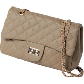 ALTROSE 332393 Quilted Chain Bag, Shoulder Bag, 2-Way Cute, Retro Large Capacity, beige