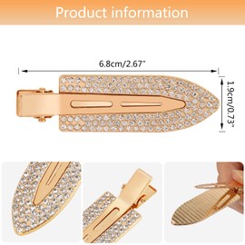 8PCS Rhinestone No Bend Hair Clips, UHOMENY No Crease Hair Styling Bangs Clips Diamond Metal No Bend No Dent Flat Clip Curl Makeup Pin Barrette for Women Hairstyle Salon Hairdressing Waves Application