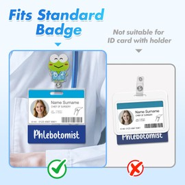 Toykee 5 Pack Phlebotomist Badge Buddy Card Holder - Horizontal Phleb Accessories Blue Pink Purple Red Black Colors ID Name PVC Clear Identification Tags for Hospital Work