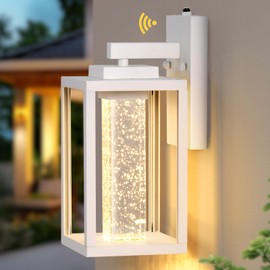 VIANIS White Exterior Lighting Fixtures Wall Mount for House, 100% Aluminum Outdoor Sconces Wall Lighting for Garage with Integrated 10W LED Light Source, Dusk to Dawn Coach Lights Outdoor Lantern