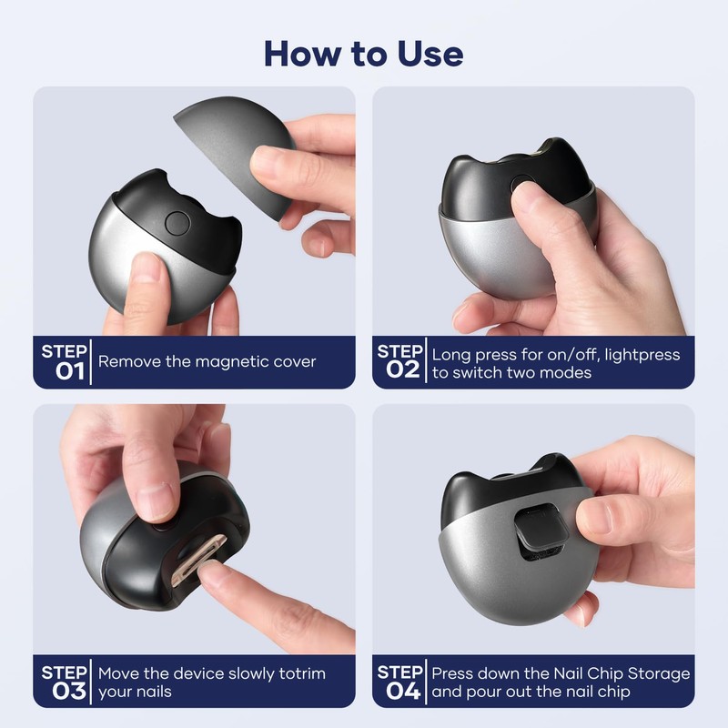 Electric Nail Clipper with USB Charging: Automatic Nail Clippers with