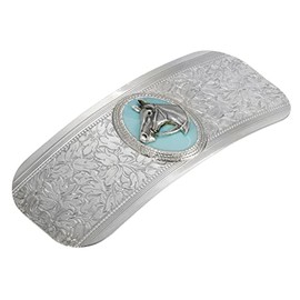 1928 Jewelry Women's Southwest Turquoise Enamel Horse Head Floral Hair Barrette, (1 Pcs)