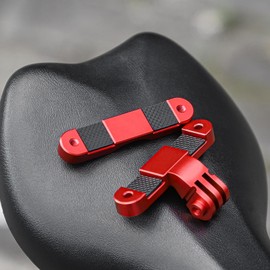 YUULNMOP Bike Seat Rail Mount Bracket for DJI Osmo Action 5 Pro/Action 4/Action 3,Bicycle Saddle Rail Camera Mount Holder for Insta360 X4 Action Cameras Accessories (Red)