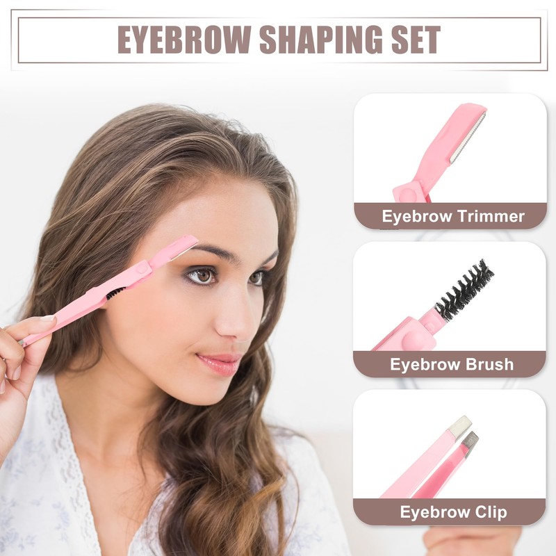 VOCOSTE 3 in 1 Eyebrow Scissors Eyebrow Trimmer Tweezer Eyebrow