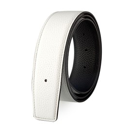 Vatee's Men/Women Reversible Genuine Leather Without Buckle Replacemen Belt Strap 1.5"(38mm) Wide 39"(100cm) Long White & Black