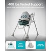 Foldable Shower Chair with Commode for Seniors, 400 lb, Gray