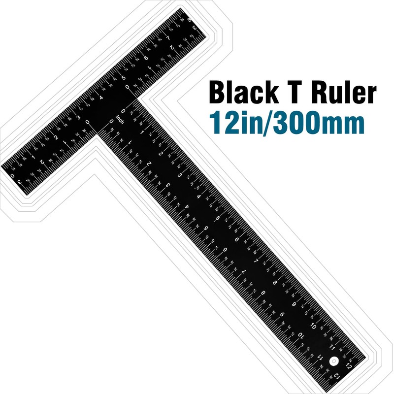 T Square Ruler - 12 inch Metal T Ruler for