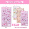 JOOTUEPO 3D Sticker Set with Cute Pink Bunny Designs, 3