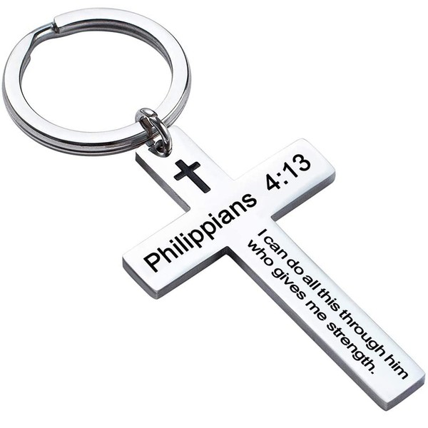 Ldurian Cross Keychains for Christian - Christian Key Chain for