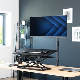 VIVO Single Top 30 inch Tilting Scissors Lift Keyboard and Mouse Riser, Height Adjustable Laptop Desk, for Ergonomic Sit Stand Workstations, Black, Desk-TKR1