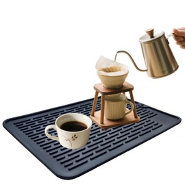 Drying Mat for Pour Over Coffee Maker Set Bar Service Spill Mat Heat Resistant Silicone Mats Counter Top Dryer Pad