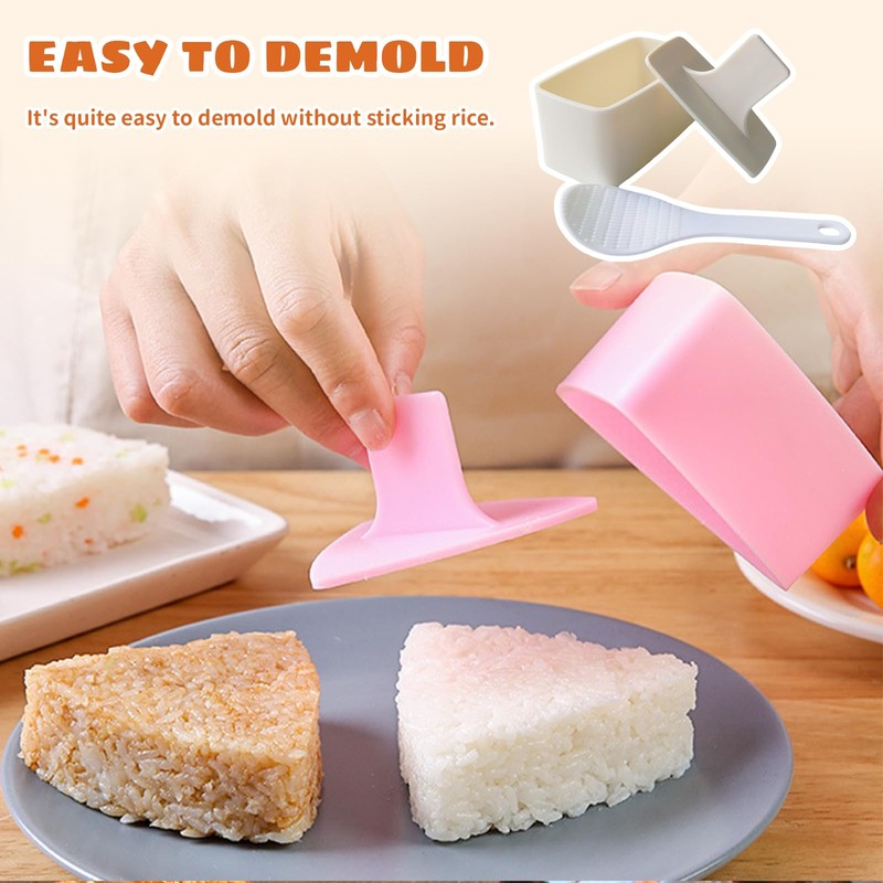 Auiremrti Pack of 2 onigiri moulds, beige rectangular onigiri maker,