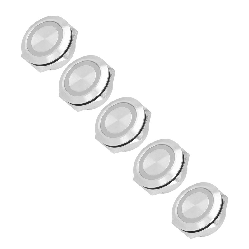 5Pcs Momentary Push Button Switch Metal Auto Reset Ultra Thin