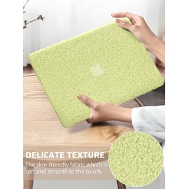 Ksriylm Compatible with New MacBook Air 13.6 inch Case 2022 Release A2681 M2 Chip with Liquid Retina Display Touch ID,Fluffy Fuzzy Plush Downy Plastic Hard Shell Case with Keyboard Cover,Green