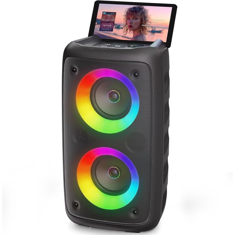 heysound 2 x 3-inch Portable Bluetooth Speaker, TWS, LED Lights,