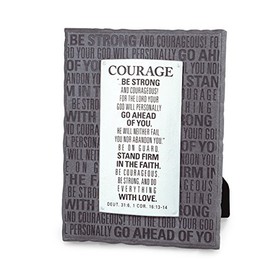 Lighthouse Christian Products Badge of Faith Courage Plaque, 6 x 8