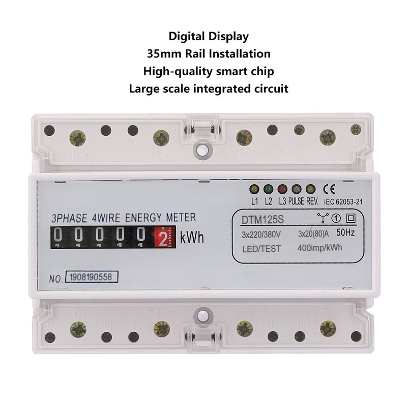 220/380V 20‑80A Energy Consumption Digital Electric Power Meter 3 Phase