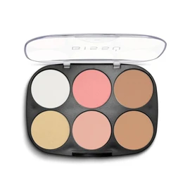 Bissu Paleta de Maquillaje 3 en 1, Set de 4 Paletas, Iluminador, Rubor y Bronceador, Sin Parabenos