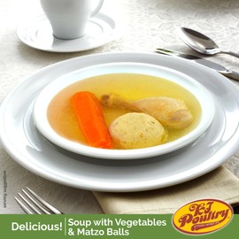 KJ Poultry Kosher Ready Meals - Matza Ball Chicken Soup & Vegetables, CHOMETZ NOT for PASSOVER, MRE Meat Meals Ready to Eat, Shabbos Food, Halal, (3 Pack) Cooked Entree, Shelf Stable Microwave Dinner