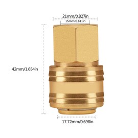 oumuik Compressed Air Coupling, 1/4 Inch, Compressed Air Connection, Quick Coupling, Compressed Air Couplings/Connections, Socket Plug 1/4 Inch, Brass Fitting, Pack of 2