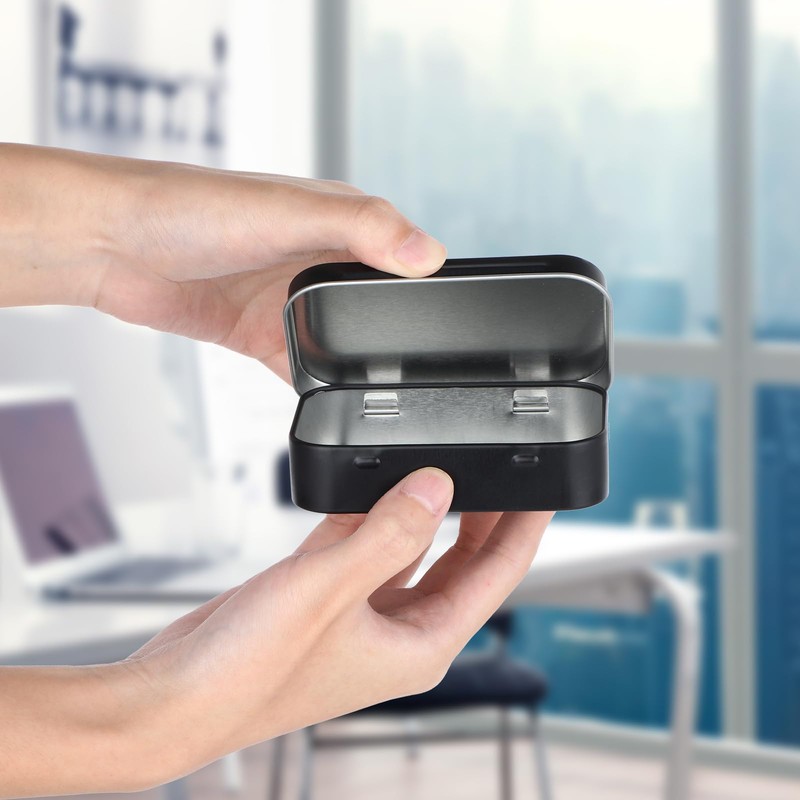 Ouligay Tins Container Rectangular Small Tin Box Metal Empty Hinged