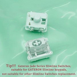 Gateron KS-33 Low Profile 2.0 Jade Tactile Keyboard Switch, 65gf 3 Pin RGB LED Factory Pre-lubed Key Swiches for MX Mechanical Keyboard(Jade,90Pcs)