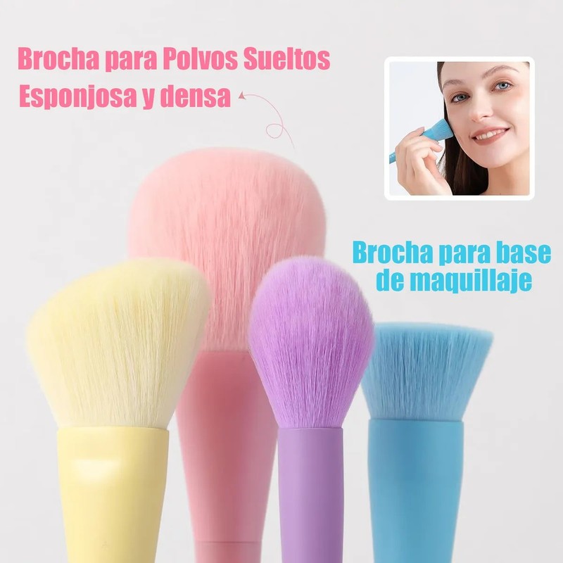 Juego De Brochas De Maquillaje Profesional De 17 Piezas Color