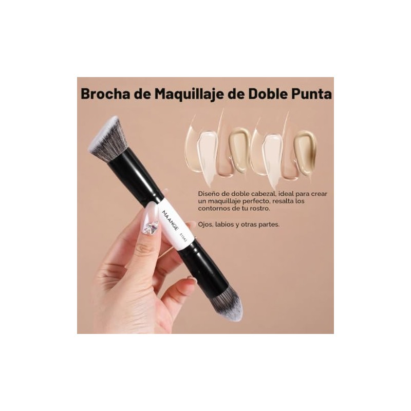 MAANGE Set de 4 Brochas de Maquillaje de Doble Punta