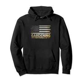American USA Flag Gardening Gardener Plant Botany Garden Pullover Hoodie