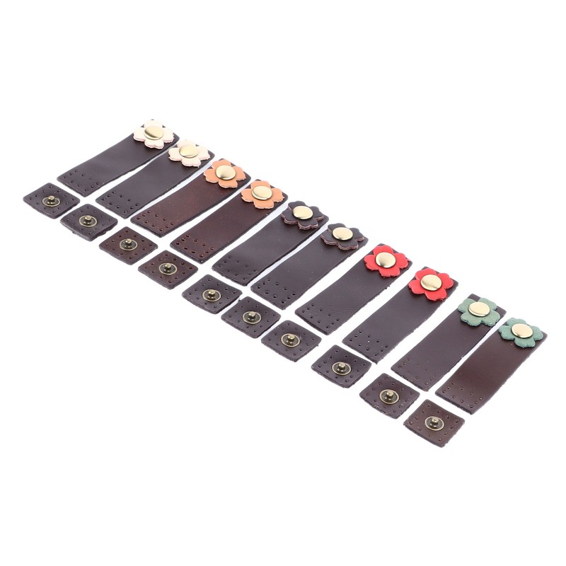 10 Set Leather Snap Buckles Leather Tab Closure Leather Button